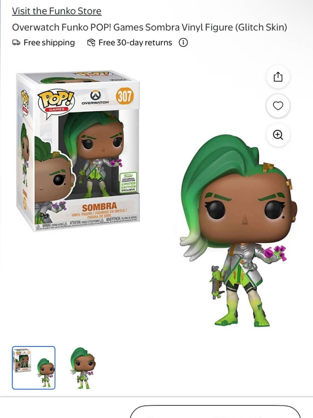 Funko POP! Overwatch Sombra (Glitch Skin) Green Silver Vinyl Figure